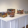 Installation shot of paint chip cubes