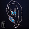 Pendant and earrings 18K plat Bisbee