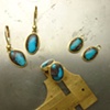 Earrings in 18K and Bisbee turquoise
