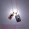 Pendants Two gold with colored stones