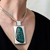 Pendant of Morenci turquoise in sterling
