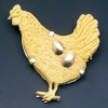 "Love Me Don't Eat Me" Eggs Brooch