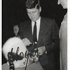 JOHN F KENNEDY CANDID SIGNING PHOTO FOR LITTLE GIRL 60 