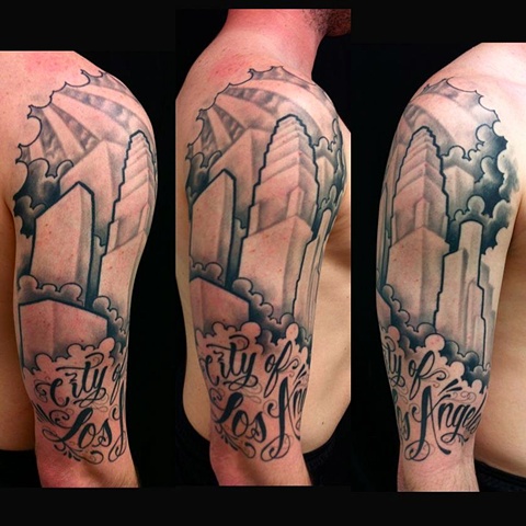 Angels Tattoos on Los Angeles City Tattoo Skyline Tim Mueller