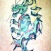 Example of a tattoo by a scratcher at home.