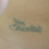 Example of a tattoo by a scratcher at home.