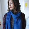 Blue and Gray Mohair and Alpaca Scarf