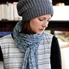 Blue and White Marled Alpaca Scarf
