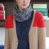 Black and White Marled Alpaca Infinity Scarf