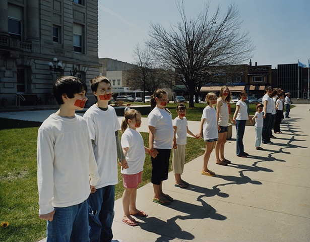 Pro-Life Demonstrators, Hillary Clinton Campaign Event, Newton, Iowa. April 21, 2007