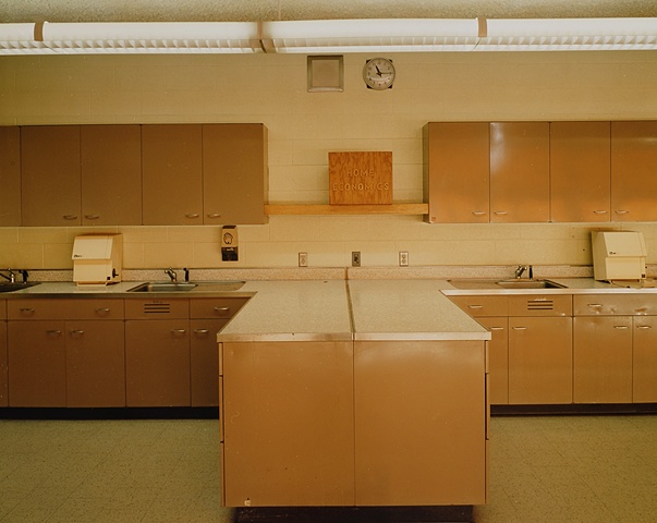 Home Economics Room With Clock, Willow City School, Closed 2003, Willow City, North Dakota
2003