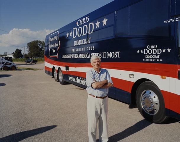 Senator Chris Dodd after a Community Table Meeting. Steamboat Gardens Restaurant, Waterloo, Iowa.  July 5, 2007. Withdrew January 3, 2008 after poor showing in Iowa Caucuses