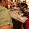 Texas A & M-Corpus Christi students work on maps in a seminar, KSpace Contemporary, Corpus Christi, Tx.
