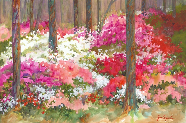 Callaway Gardens Azalea Bowl, watercolor, en plein air, painting