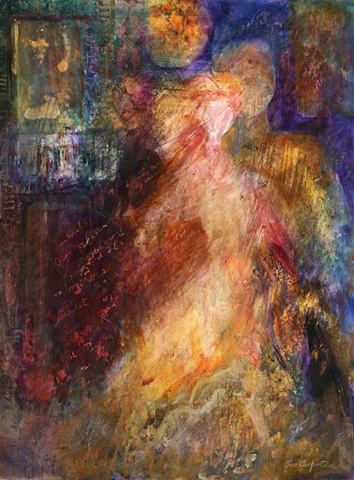 Original acrylic painting on paper Romeo and Juliet inspired