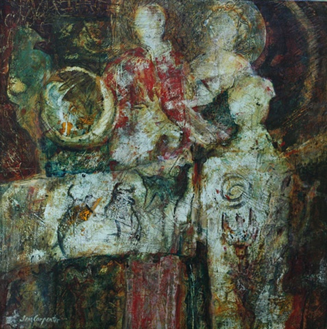Pentimento is an acrylic painting on paper mounted on board by Gainesville FL artist Jim Carpenter.