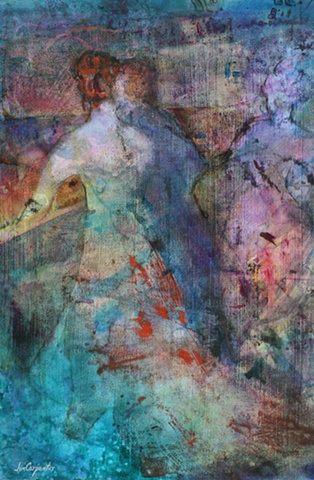 Impressionism, original acrylic painting, romantic painting, acrylic on paper, art
