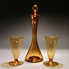 Amber Decanter and Cup Set