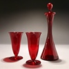 Red Decanter and Cup Set