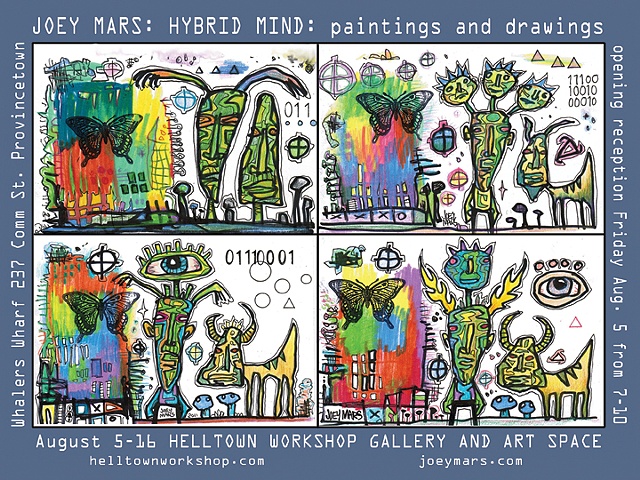post card for the Hybrid Mind exhibit