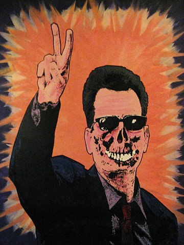 "Charlie Zombie Blood" by Dave Tree
Painted screen print
