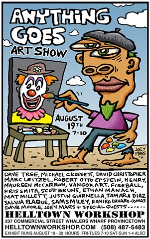 poster for the "Anything Goes Art Show" by Joey Mars