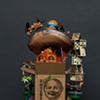 BEJEWELED DOUBLE FESTOONED PLUS JUMBO SKULL FOR GIRLS W/ SOMBRERO