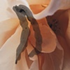 Untitled (rose interior with charcoal shape)