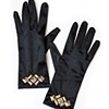 edgy gold studded gloves