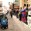 Superheroes at the Hollywood Peace March