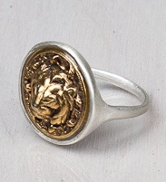 Golden Bronze lion ring