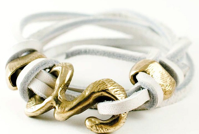 raw hide leather wrap bracelet