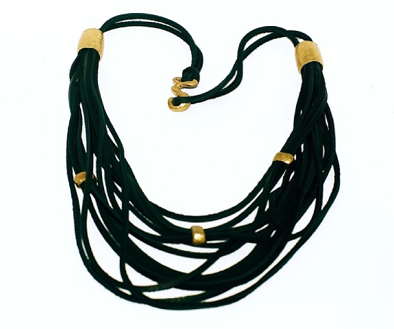 leather and brass necklace