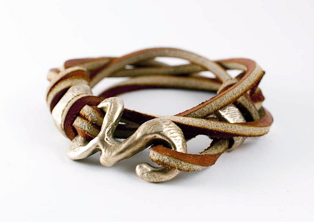 raw hide leather wrap bracelet