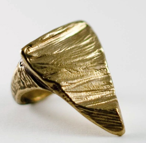 triangle arrowhead brass ring