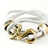White raw hide leather wrap bracelet