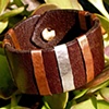 leather, sterling silver and copper bracelet