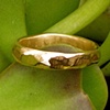 18k yellow gold hammered wedding band