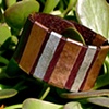 Recycled leather, sterling silver and copper bracelet