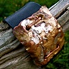 leather, copper, silver and gold leaf bracelet