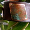 leather and recycled copper flashing "landscape" bracelet
