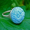 Vintage floral button ring