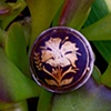 Vintage gold floral inlay ring