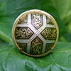 Vintage gold inlay button ring