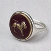Vintage lion button ring