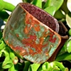 copper landscape leather bracelet