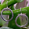 hammered silver hoop earrings