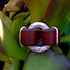 Recycled leather and metal rings