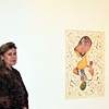 Kathleen King with her art work.