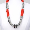Knit Red/Grey Necklace